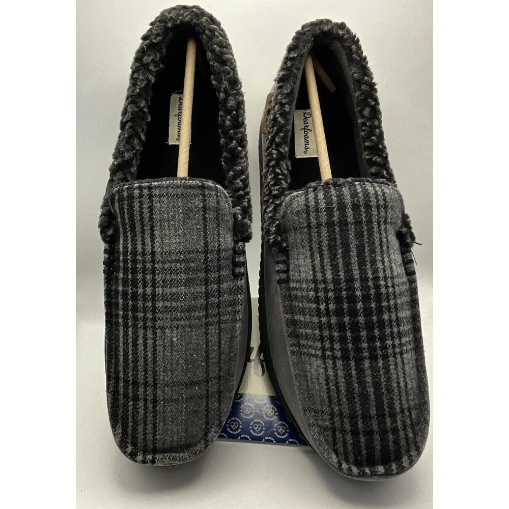 Dearfoams Alexander Microsuede Men's Moccasin Slippers New Sz 11-12 Memory Foam